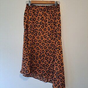 Everleigh Womens Brown CHeetah Print Small Flare Skirt‎ NWT